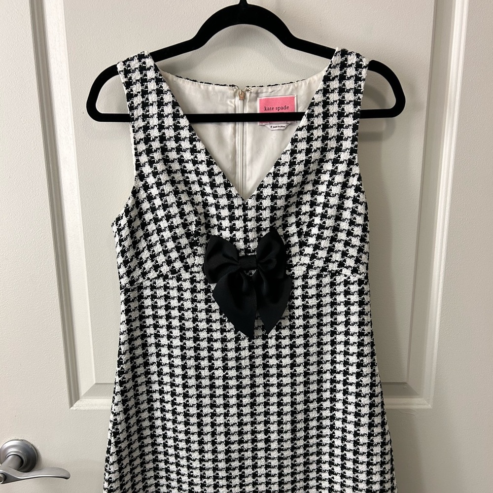 Kate Spade Houndstooth Tweed Bow Dress